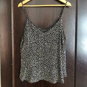 Reformation Black and Cream Floral Camisole